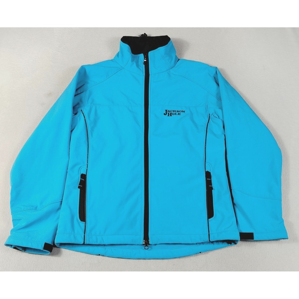 Clique Jacket Womens Medium Blue Softshell Full Zip Jackson Hole Ski Outdoor